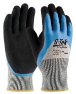 G-Tek CR Seamless Knit PolyKor Blended Glove with Acrylic Lining and Double-Dipped Latex Coated Micro-Surface Grip
