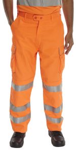 RIDDLED WITH STYLE Hi Viz Visibility Work Wear Cargo Railway Highway Trousers Pants 