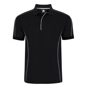 ORN Workwear - Crane Contrast Workwear Polo shirt - 1140 black front