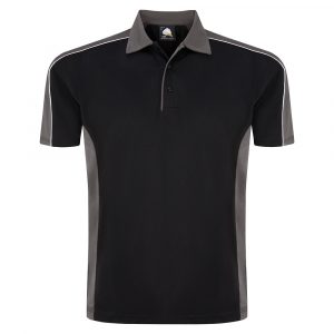 ORN Workwear - Avocet Two Tone Wicking Polyester Polo shirt - 1198 black graphite front