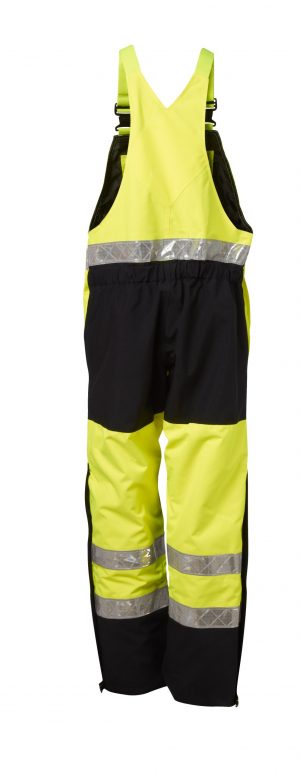Viking Rubber Superior Bib n Brace Hi Vis Waterproof Trousers - 123011-120 yellow back