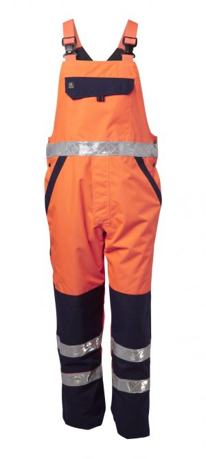 Viking Rubber Superior Bib n Brace Hi Vis Waterproof Trousers - 123011-120 orange front