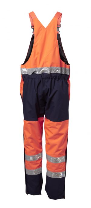 Viking Rubber Superior Bib n Brace Hi Vis Waterproof Trousers - 123011-120 orange back