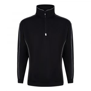 ORN Workwear - Crane Quarter 1/4 Zip Sweatshirt - 1240 black front