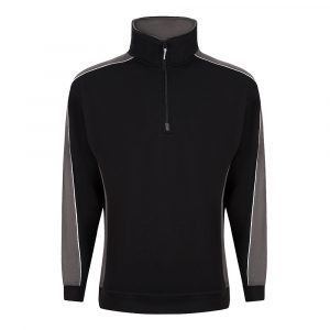 ORN Workwear - Avocet Two Tone 1/4 Zip Sweatshirt - 1288 black graphite front