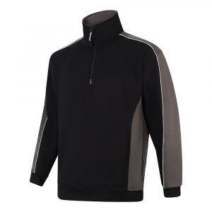 ORN Workwear - Avocet Two Tone 1/4 Zip Sweatshirt - 1288 black graphite side